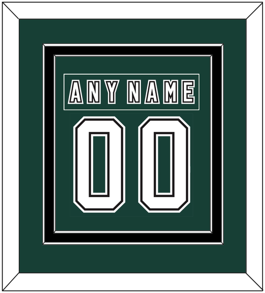 Michigan State Hockey Nameplate & Number (Back) Combined - Alternate Road Green (2006-2007) - Signature Tier 2