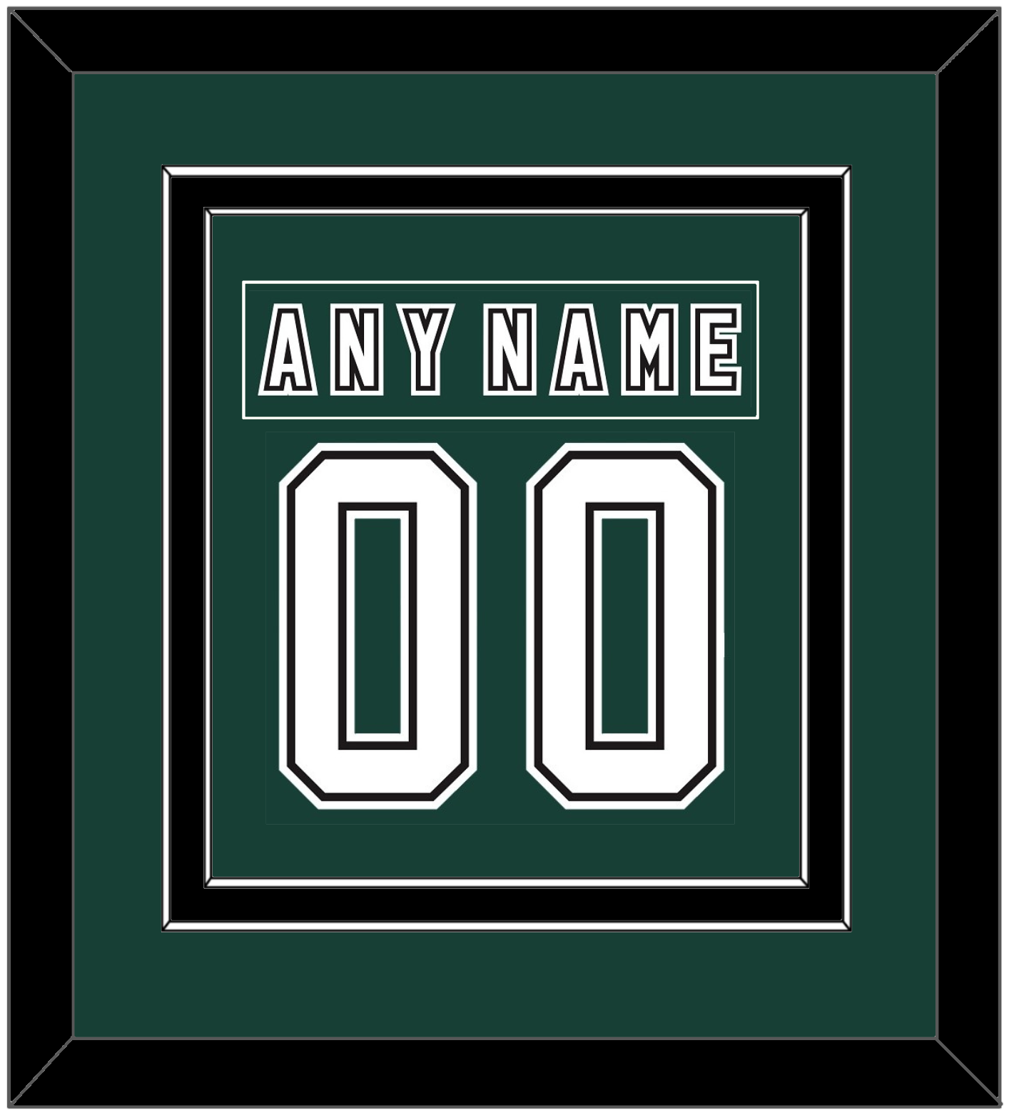 Michigan State Hockey Nameplate & Number (Back) Combined - Alternate Road Green (2006-2007) - Signature Tier 2