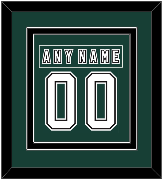 Michigan State Hockey Nameplate & Number (Back) Combined - Alternate Road Green (2006-2007) - Signature Tier 2
