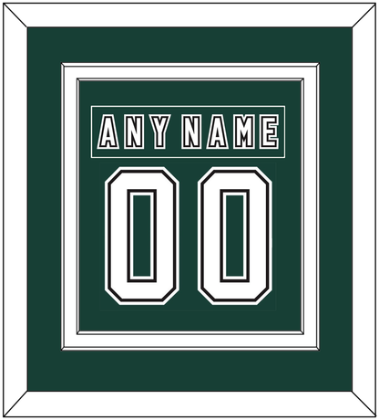 Michigan State Hockey Nameplate & Number (Back) Combined - Alternate Road Green (2006-2007) - Signature Tier 3