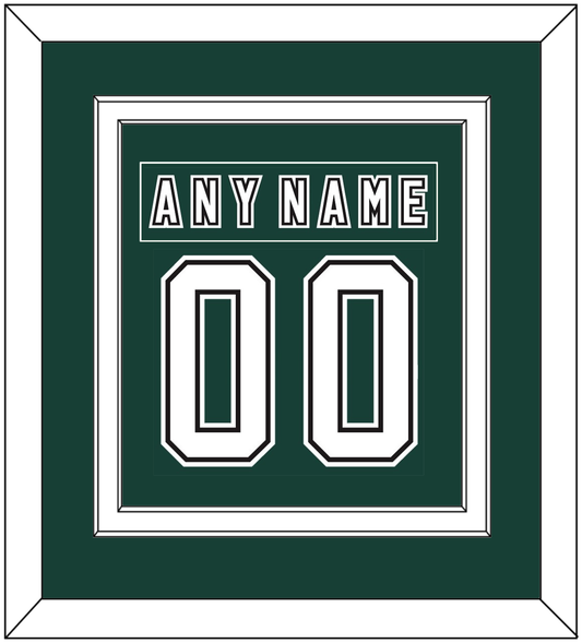 Michigan State Hockey Nameplate & Number (Back) Combined - Alternate Road Green (2006-2007) - Signature Tier 3