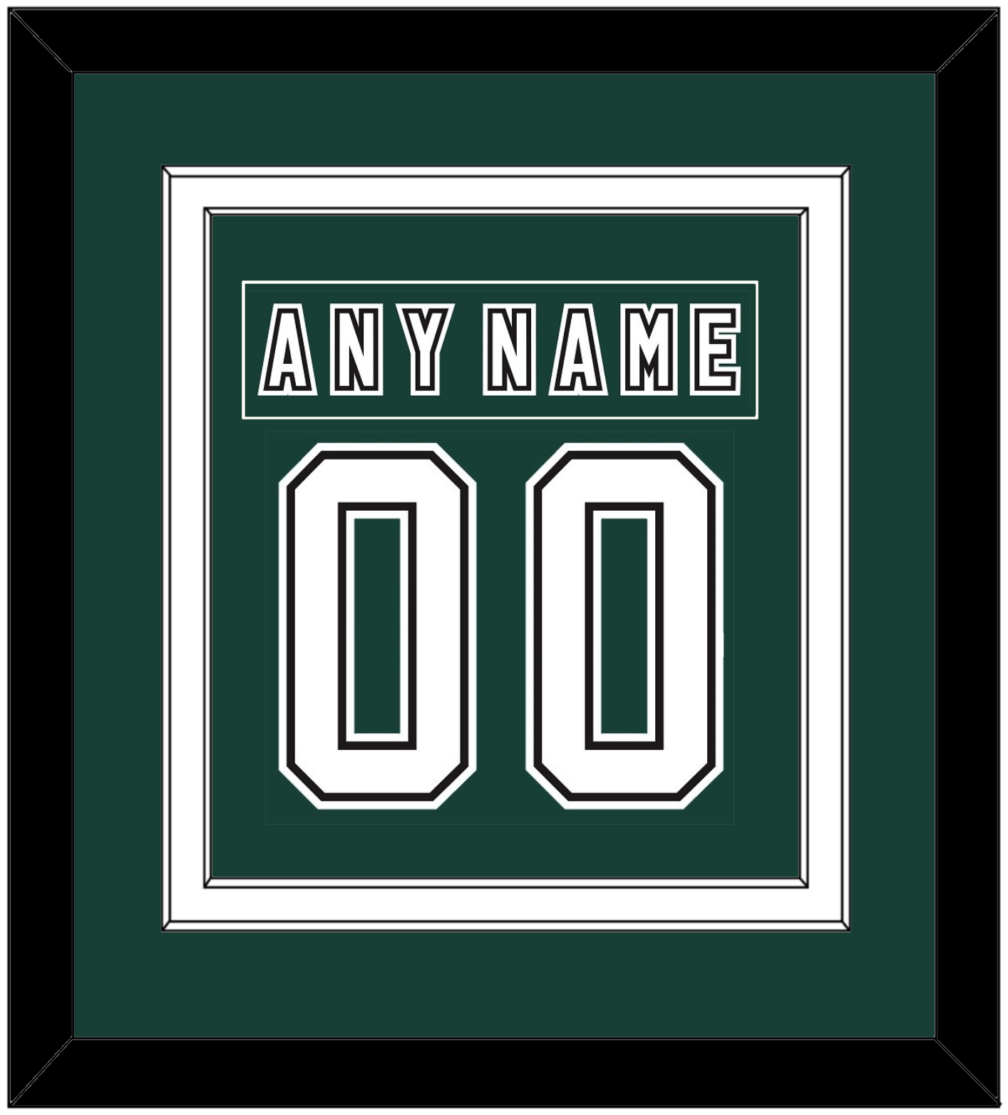Michigan State Hockey Nameplate & Number (Back) Combined - Alternate Road Green (2006-2007) - Signature Tier 3
