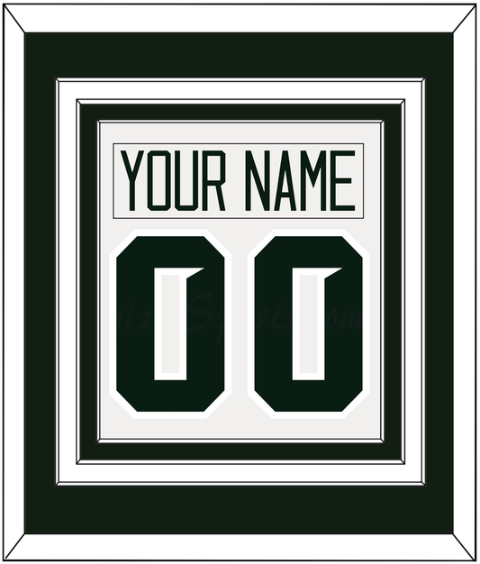 Michigan State Hockey Nameplate & Number (Back) Combined - Home White - Premier Tier 1