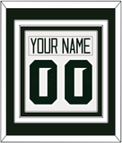 Michigan State Hockey Nameplate & Number (Back) Combined - Home White - Triple Mat 1
