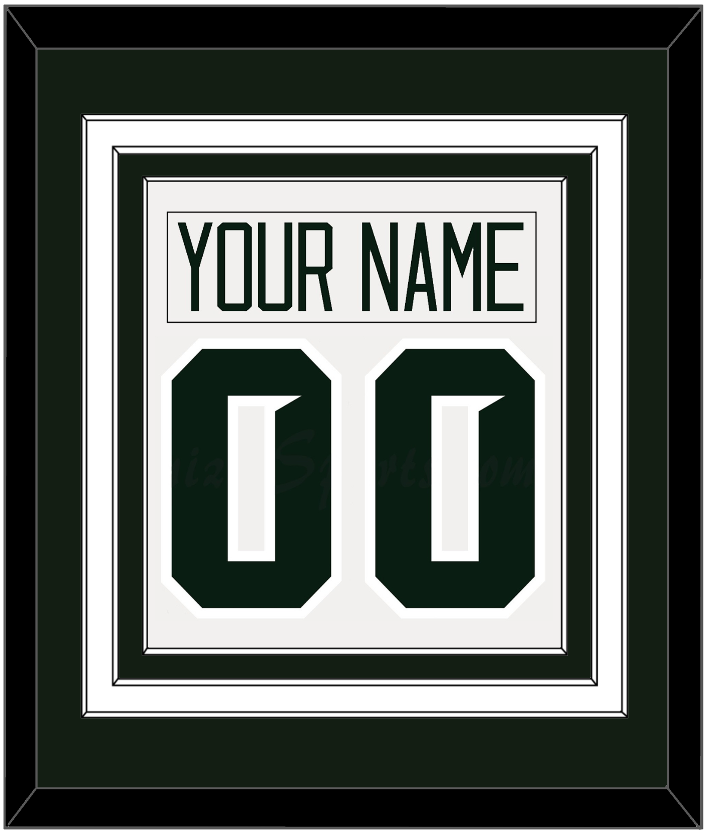 Michigan State Hockey Nameplate & Number (Back) Combined - Home White - Premier Tier 1