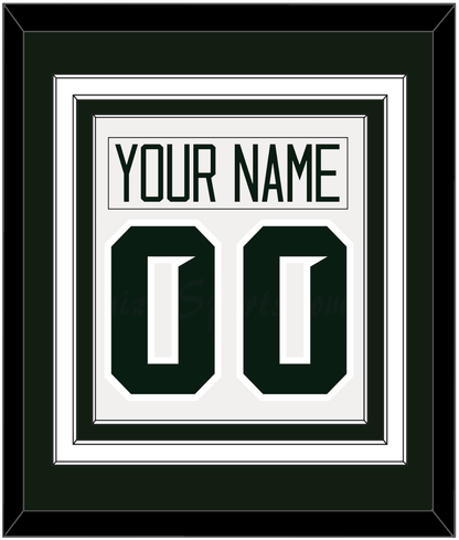 Michigan State Hockey Nameplate & Number (Back) Combined - Home White - Premier Tier 1