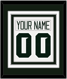 Michigan State Hockey Nameplate & Number (Back) Combined - Home White - Triple Mat 1