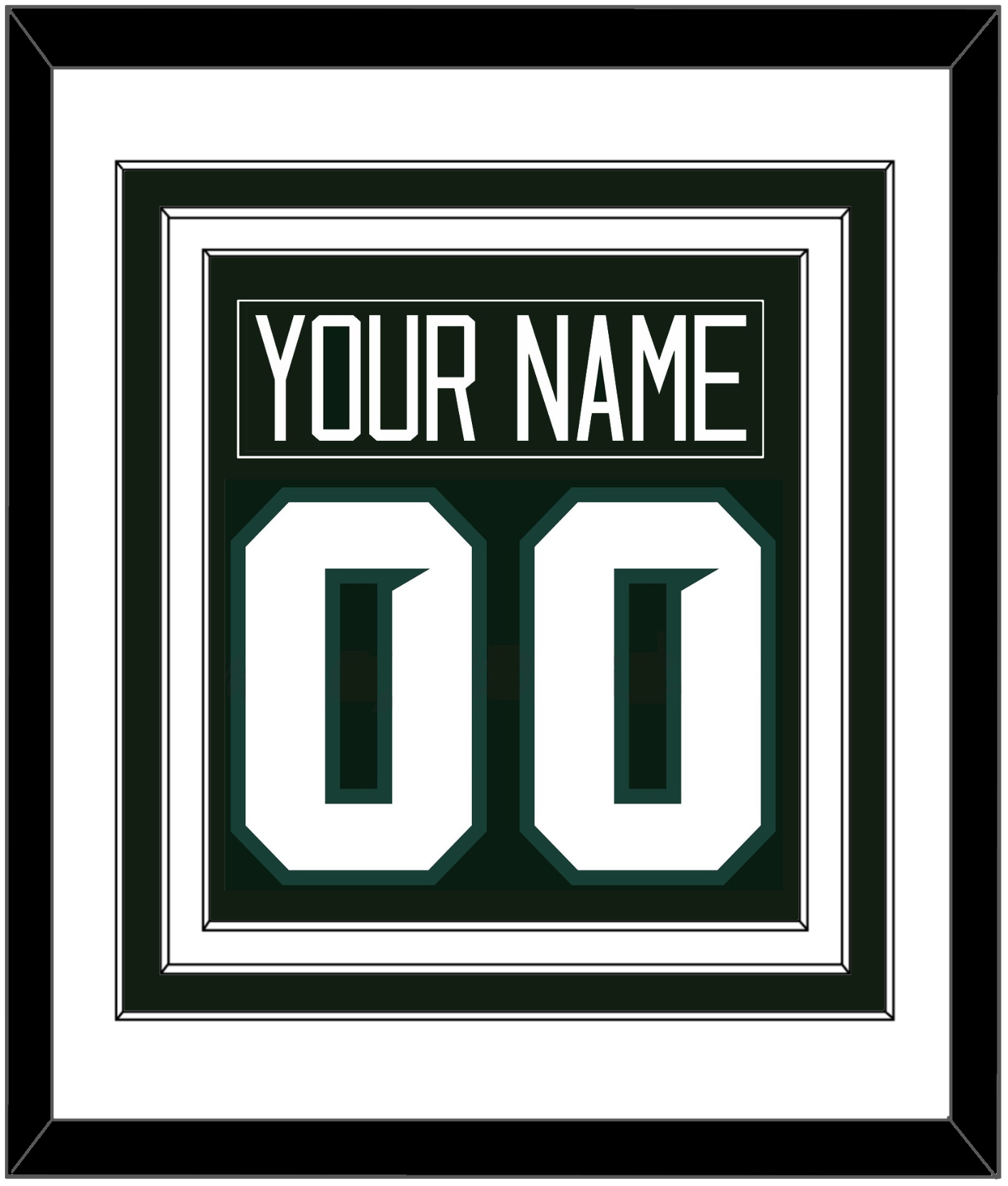 Michigan State Hockey Nameplate & Number (Back) Combined - Road Green - Premier Tier 1