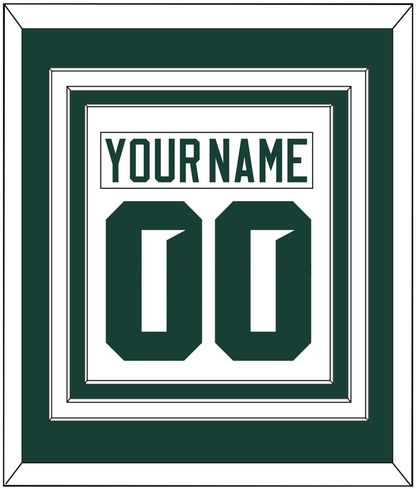 Michigan State Hockey Nameplate & Number (Back) Combined - Home White (2017-2019) - Premier Tier 1