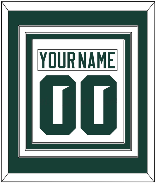 Michigan State Hockey Nameplate & Number (Back) Combined - Home White (2017-2019) - Premier Tier 1