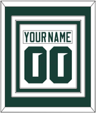 Michigan State Hockey Nameplate & Number (Back) Combined - Home White (2017-2019) - Triple Mat 1