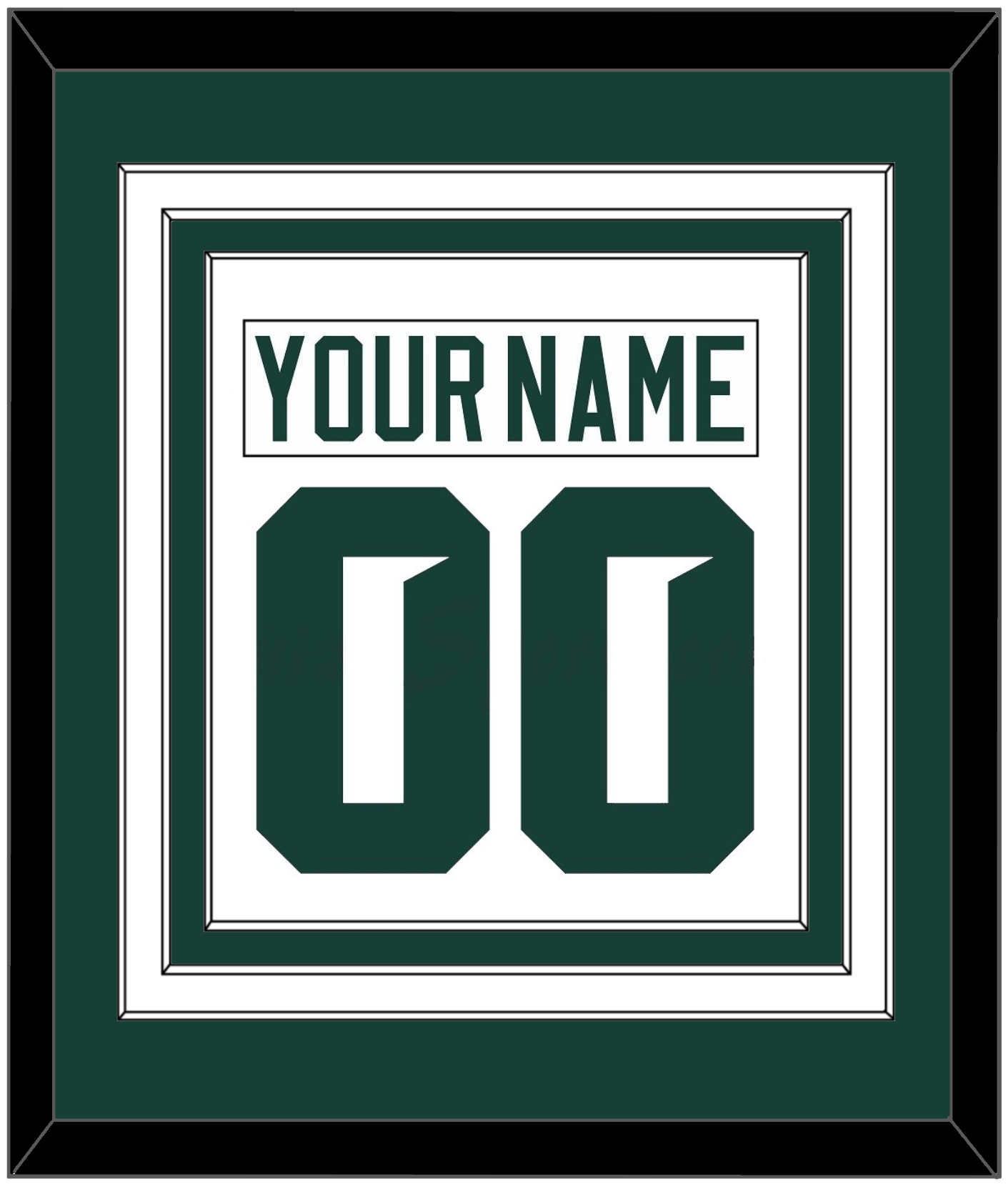 Michigan State Hockey Nameplate & Number (Back) Combined - Home White (2017-2019) - Premier Tier 1