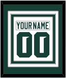 Michigan State Hockey Nameplate & Number (Back) Combined - Home White (2017-2019) - Triple Mat 1