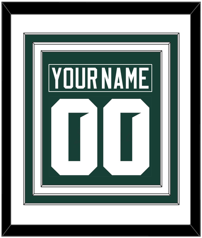 Michigan State Hockey Nameplate & Number (Back) Combined - Road Green (2017-2019) - Premier Tier 1