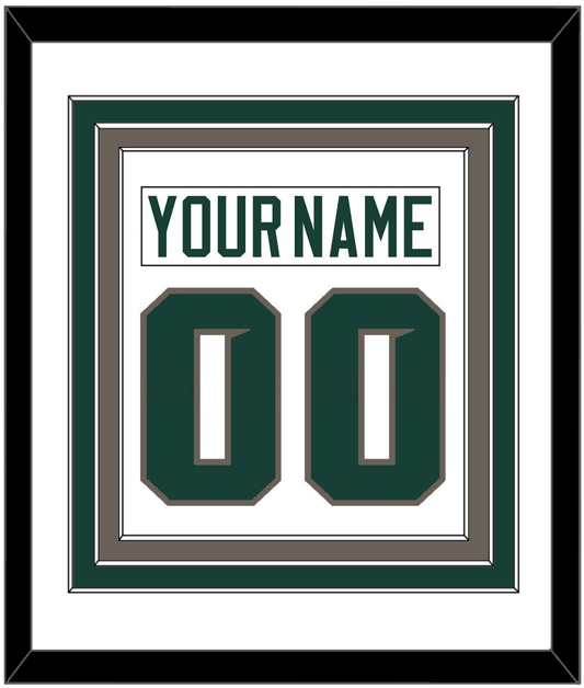 Michigan State Hockey Nameplate & Number (Back) Combined - Home White (2006-2007) - Premier Tier 1