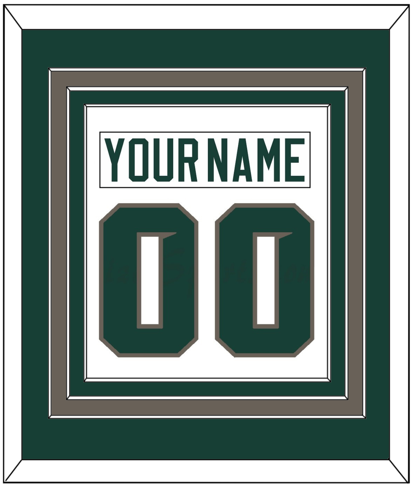 Michigan State Hockey Nameplate & Number (Back) Combined - Home White (2006-2007) - Premier Tier 2