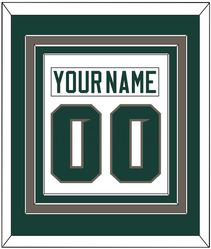 Michigan State Hockey Nameplate & Number (Back) Combined - Home White (2006-2007) - Premier Tier 2
