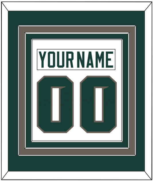 Michigan State Hockey Nameplate & Number (Back) Combined - Home White (2006-2007) - Premier Tier 2
