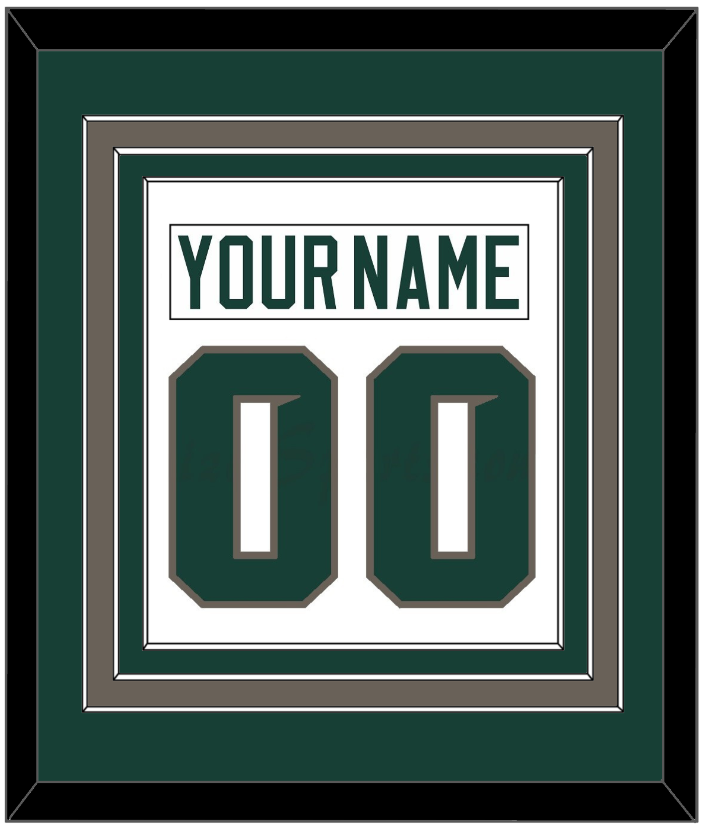 Michigan State Hockey Nameplate & Number (Back) Combined - Home White (2006-2007) - Premier Tier 2