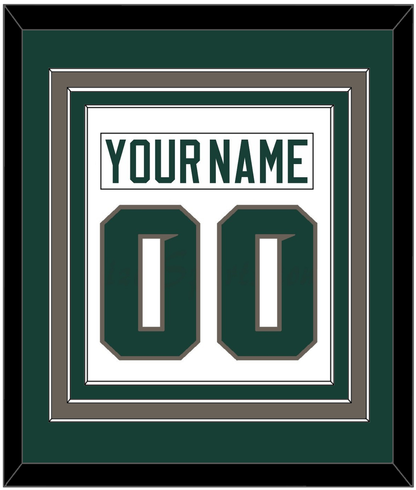 Michigan State Hockey Nameplate & Number (Back) Combined - Home White (2006-2007) - Premier Tier 2