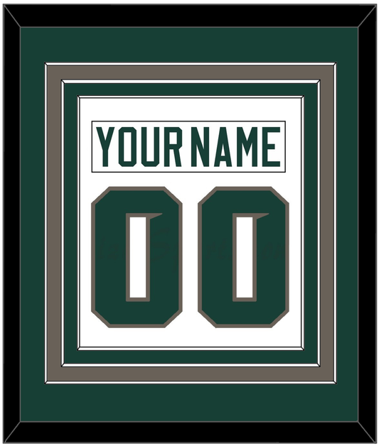 Michigan State Hockey Nameplate & Number (Back) Combined - Home White (2006-2007) - Premier Tier 2
