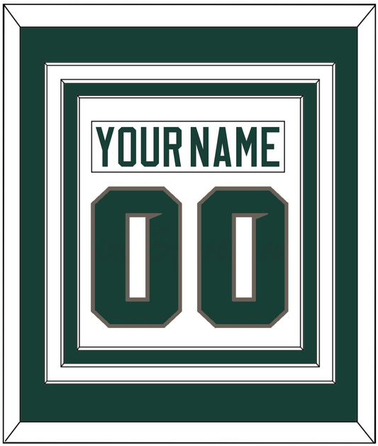 Michigan State Hockey Nameplate & Number (Back) Combined - Home White (2006-2007) - Premier Tier 3