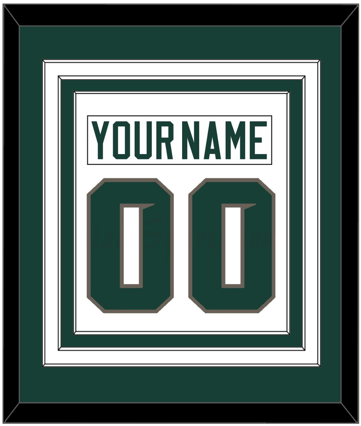 Michigan State Hockey Nameplate & Number (Back) Combined - Home White (2006-2007) - Premier Tier 3