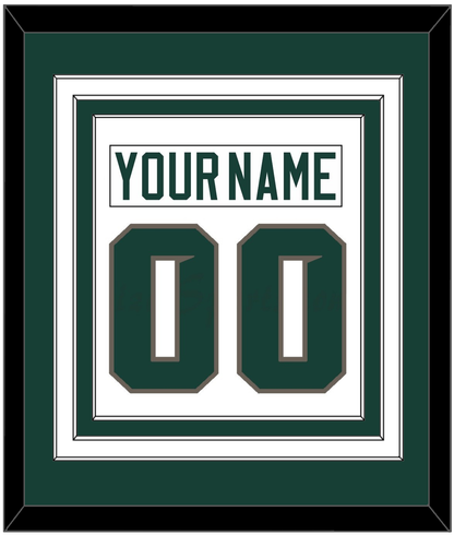 Michigan State Hockey Nameplate & Number (Back) Combined - Home White (2006-2007) - Premier Tier 3