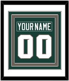 Michigan State Hockey Nameplate & Number (Back) Combined - Road Green (2006-2007) - Triple Mat 1