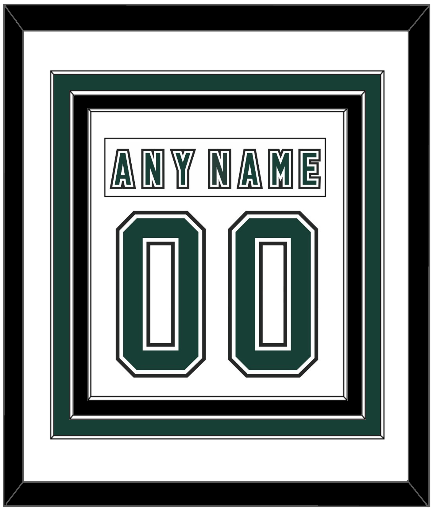 Michigan State Hockey Nameplate & Number (Back) Combined - Alternate Home White (2006-2007) - Premier Tier 1