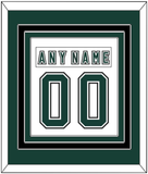 Michigan State Hockey Nameplate & Number (Back) Combined - Alternate Home White (2006-2007) - Triple Mat 2