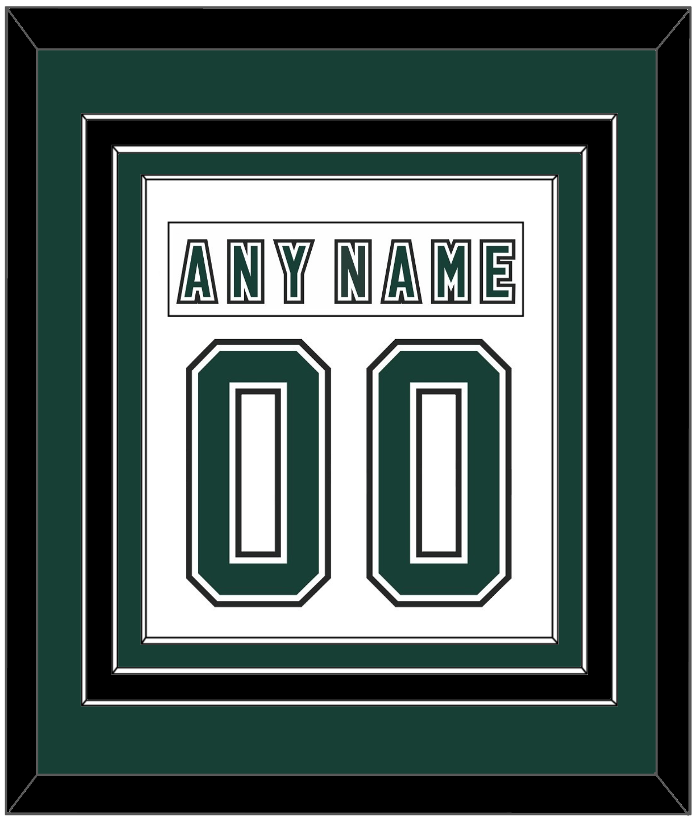 Michigan State Hockey Nameplate & Number (Back) Combined - Alternate Home White (2006-2007) - Premier Tier 2