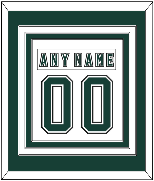 Michigan State Hockey Nameplate & Number (Back) Combined - Alternate Home White (2006-2007) - Premier Tier 3