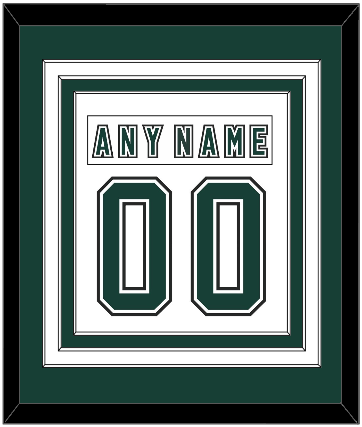 Michigan State Hockey Nameplate & Number (Back) Combined - Alternate Home White (2006-2007) - Premier Tier 3