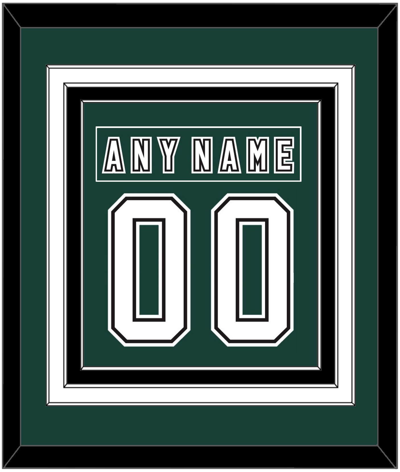 Michigan State Hockey Nameplate & Number (Back) Combined - Alternate Road Green (2006-2007) - Premier Tier 2
