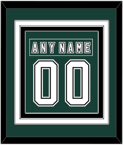 Michigan State Hockey Nameplate & Number (Back) Combined - Alternate Road Green (2006-2007) - Premier Tier 2