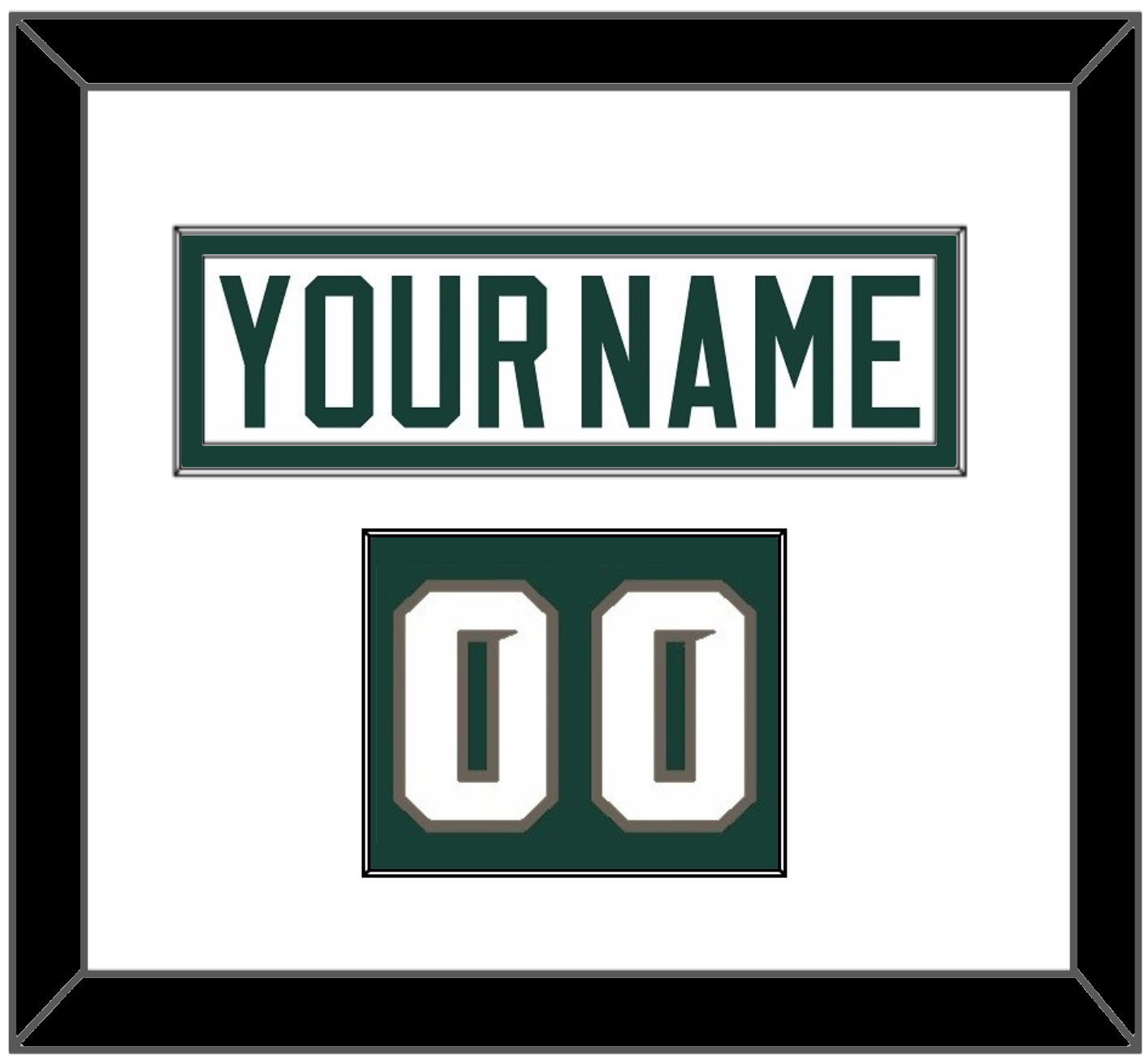 Michigan State Hockey Nameplate & Number (Shoulder) - Home White (2006-2007) - Essential Tier 1