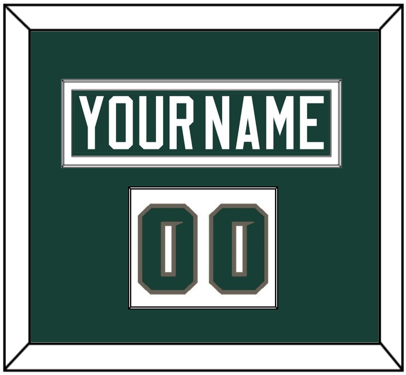 Michigan State Hockey Nameplate & Number (Shoulder) - Road Green (2006-2007) - Essential Tier 1