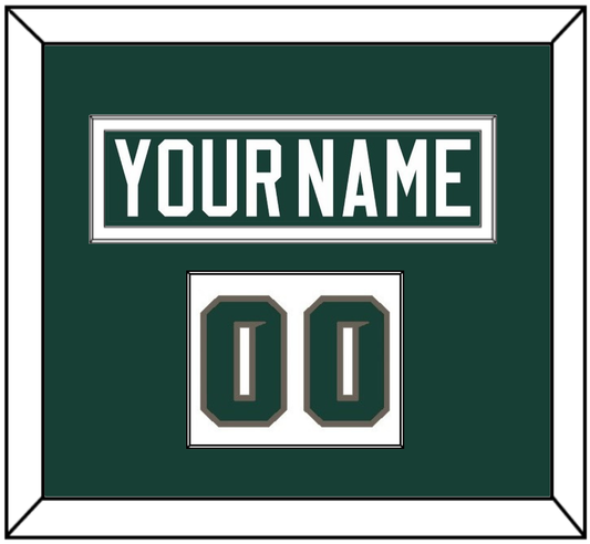 Michigan State Hockey Nameplate & Number (Shoulder) - Road Green (2006-2007) - Essential Tier 1