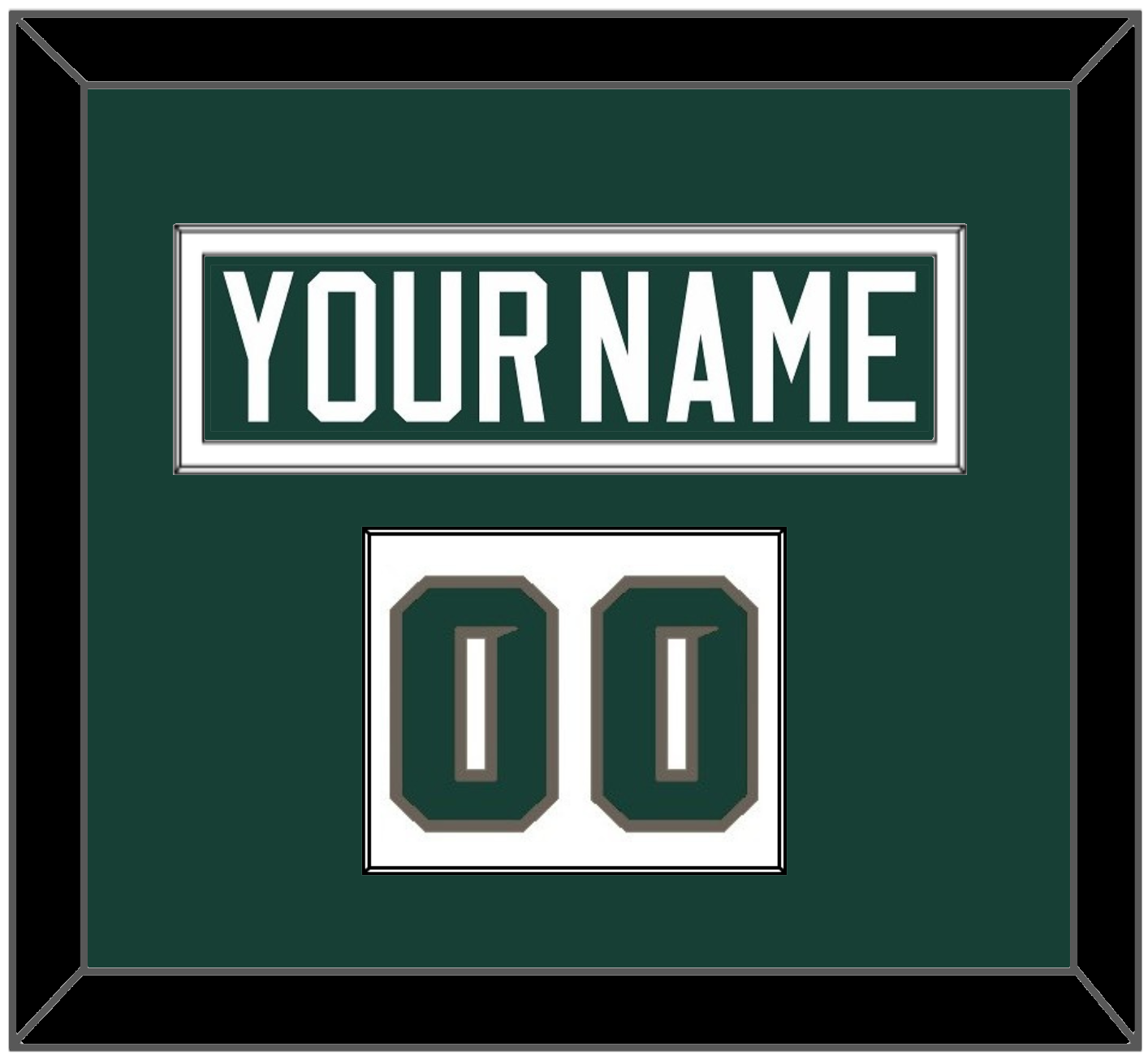 Michigan State Hockey Nameplate & Number (Shoulder) - Road Green (2006-2007) - Essential Tier 1