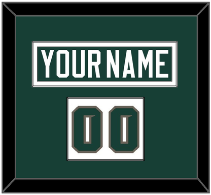 Michigan State Hockey Nameplate & Number (Shoulder) - Road Green (2006-2007) - Essential Tier 1