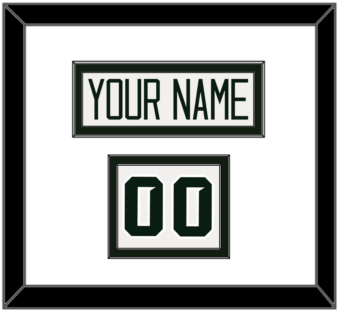 Michigan State Hockey Nameplate & Number (Shoulder) - Home White - Signature Tier 1