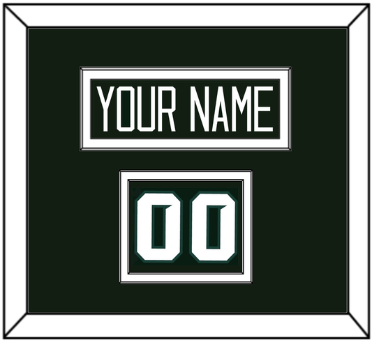Michigan State Hockey Nameplate & Number (Shoulder) - Road Green - Signature Tier 1