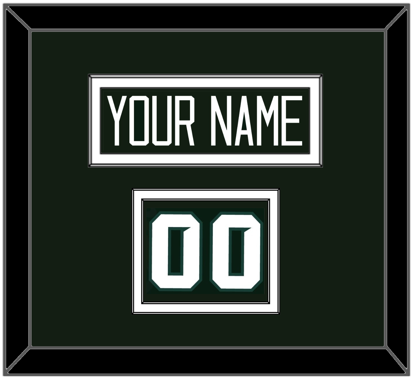Michigan State Hockey Nameplate & Number (Shoulder) - Road Green - Signature Tier 1