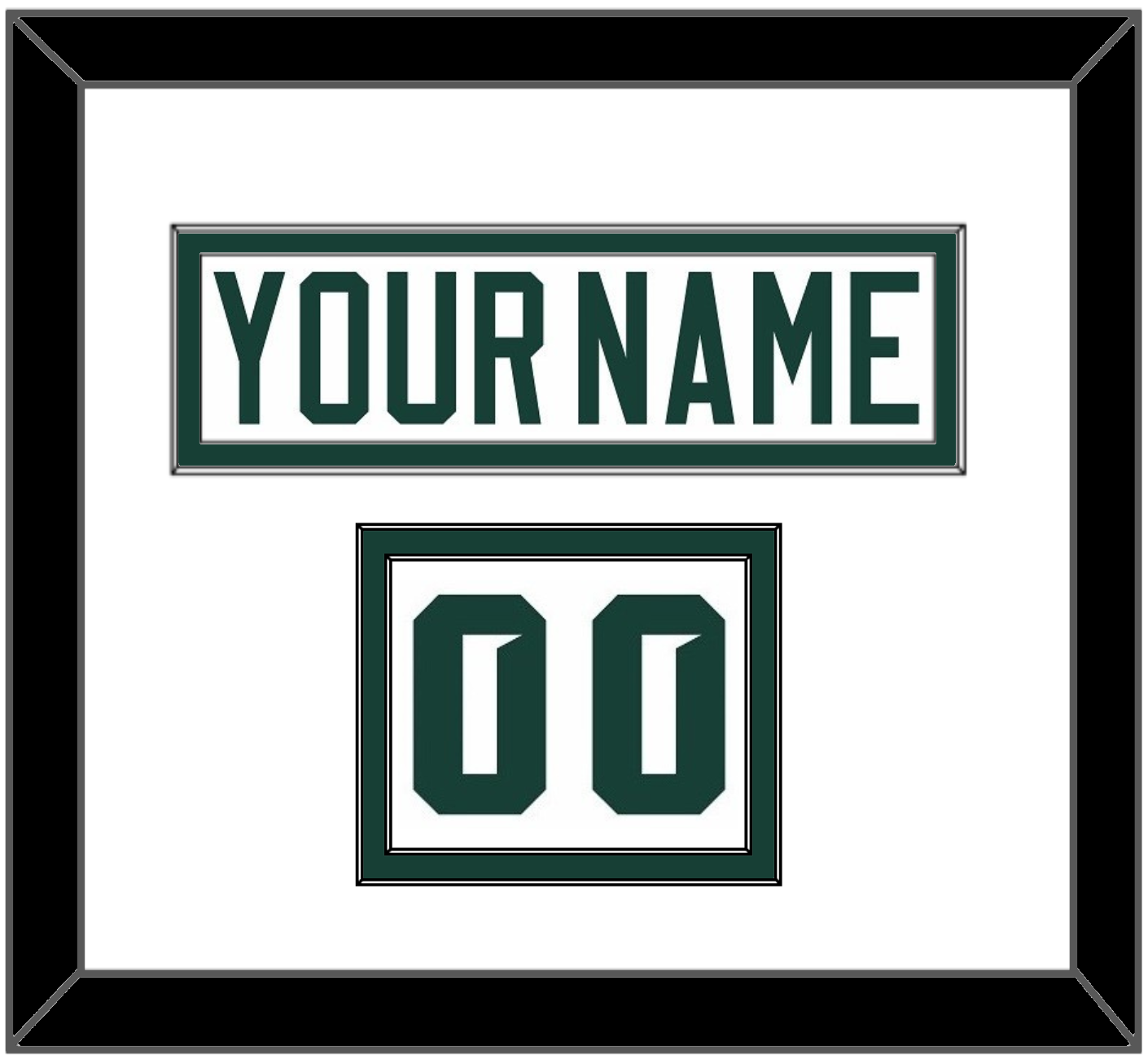Michigan State Hockey Nameplate & Number (Shoulder) - Home White (2017-2019) - Signature Tier 1