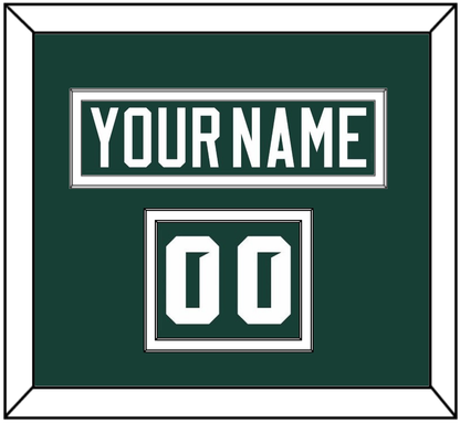 Michigan State Hockey Nameplate & Number (Shoulder) - Road Green (2017-2019) - Signature Tier 1