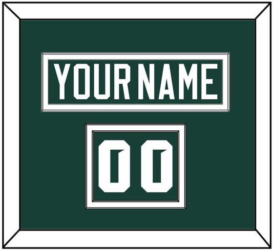 Michigan State Hockey Nameplate & Number (Shoulder) - Road Green (2017-2019) - Signature Tier 1