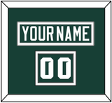 Michigan State Hockey Nameplate & Number (Shoulder) - Road Green (2017-2019) - Double Mat 1