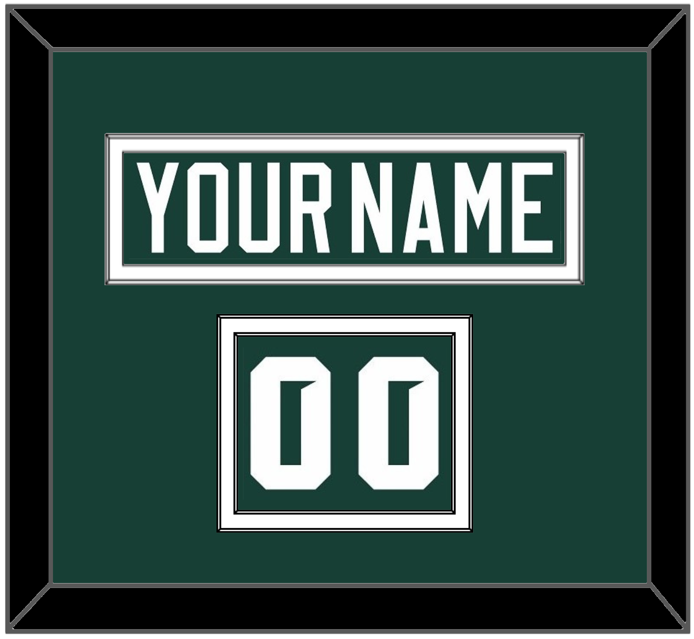 Michigan State Hockey Nameplate & Number (Shoulder) - Road Green (2017-2019) - Signature Tier 1
