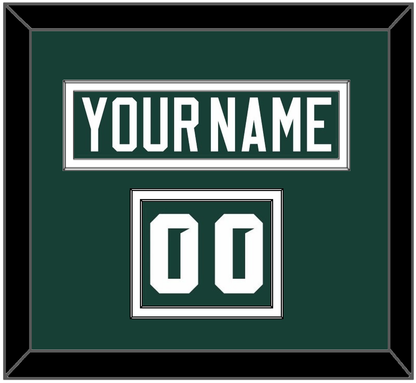 Michigan State Hockey Nameplate & Number (Shoulder) - Road Green (2017-2019) - Signature Tier 1